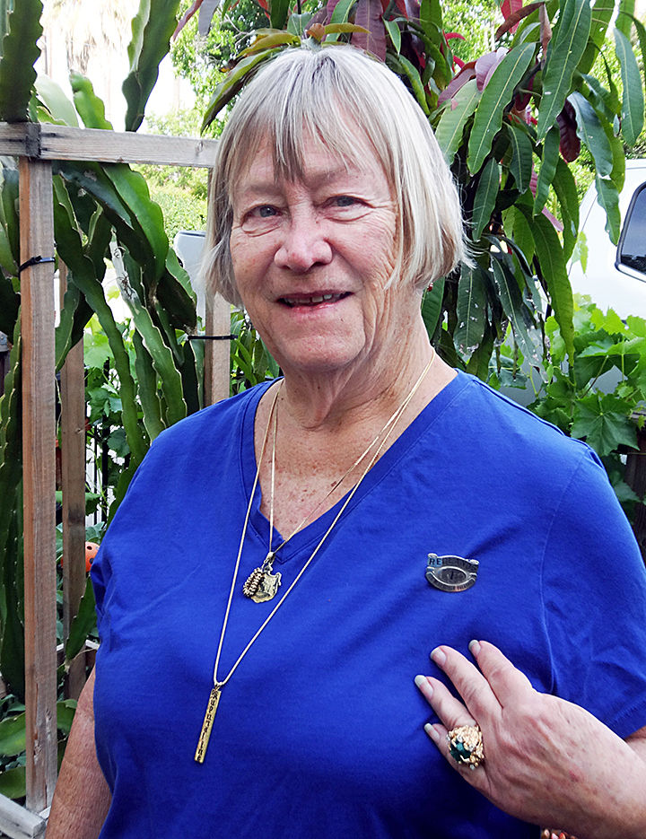 Wearing Mom's pin